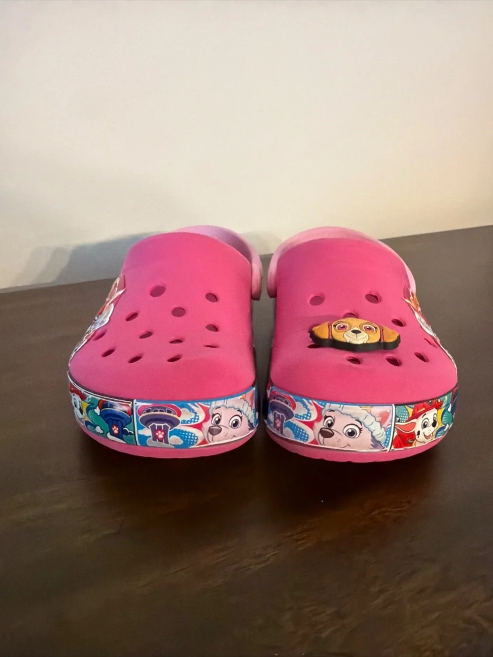 Crocs Paw Patrol Clogs Girls Pink Slip-On Shoes, Size C11